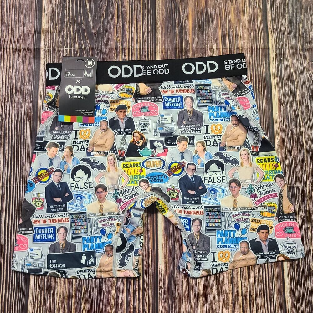 Odd Sox Boxer Briefs Mens Medium The Office Funny Graphic Print Dunder Mifflin - Picture 11 of 12